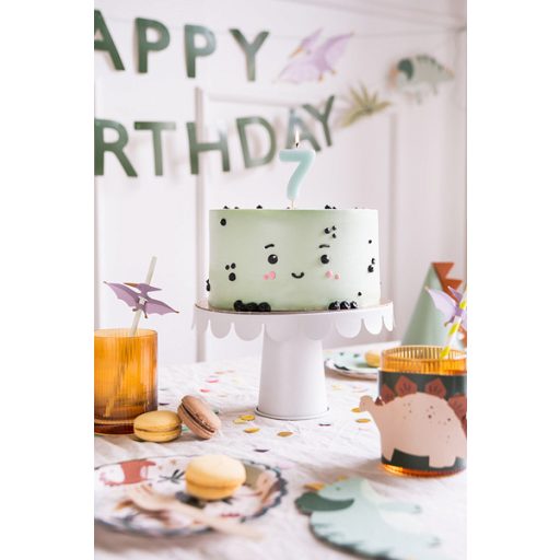 Party Deco Születésnapi szám gyertya 7 - 5,5 cm - világos kék