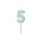 Party Deco Születésnapi szám gyertya 5 - 5,5 cm - világos kék