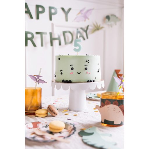 Party Deco Születésnapi szám gyertya 5 - 5,5 cm - világos kék