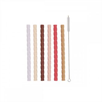 OYOY Mellow szilikon szívószál cseresznye - vanília 6db