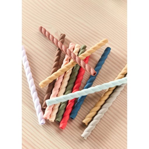 OYOY Mellow szilikon szívószál cseresznye - vanília 6db