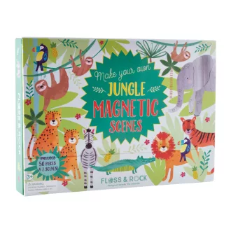 Floss and Rock Magnetic Play Scenes Jungle dzsungel témájú mágneses játékjelenet 50 db mágnessel, 30x22 cm