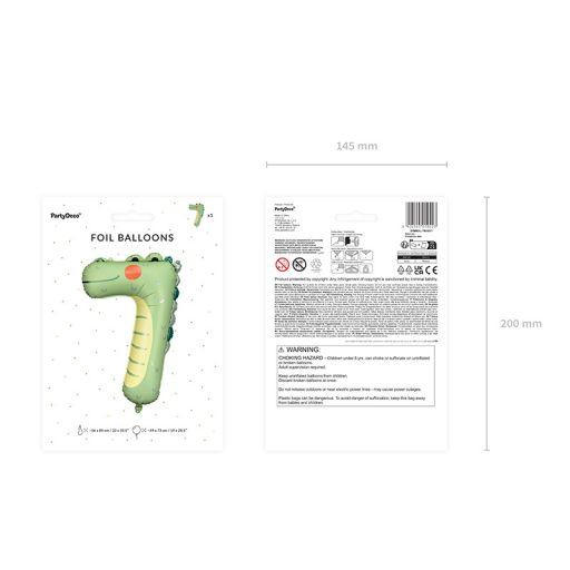 Party Deco Fólia lufi, 7-es számú - Krokodill