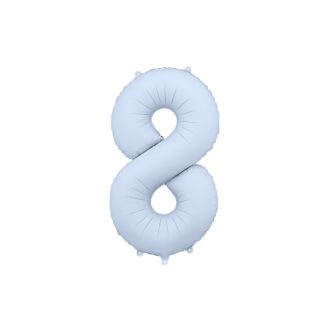 Party Deco 8-as számú fólia lufi, 86 cm, világoskék