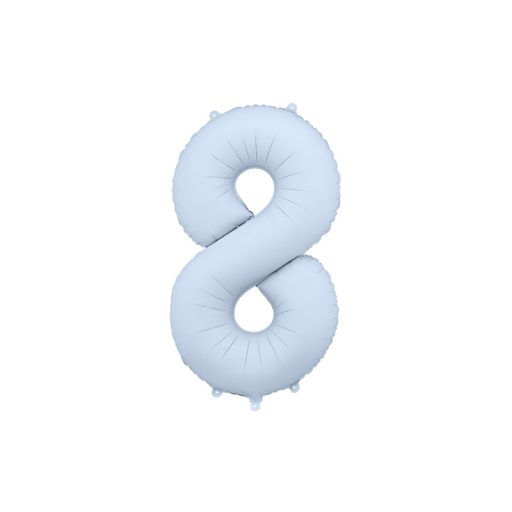 Party Deco 8-as számú fólia lufi, 86 cm, világoskék