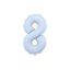 Party Deco 8-as számú fólia lufi, 86 cm, világoskék