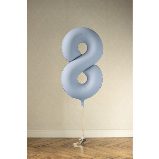 Party Deco 8-as számú fólia lufi, 86 cm, világoskék
