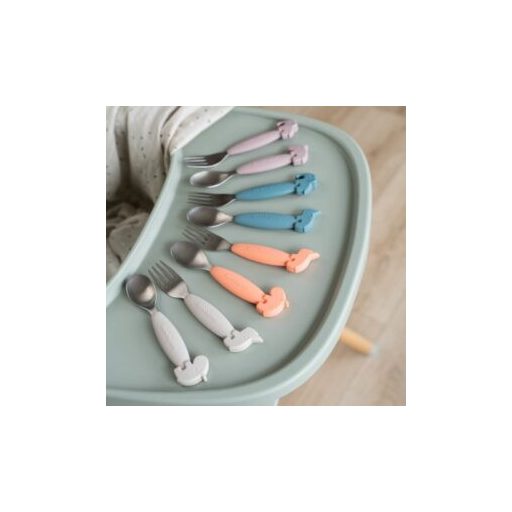 Done by Deer Könnyen megmarkolható kanál és villa szett, Deer friends, kék