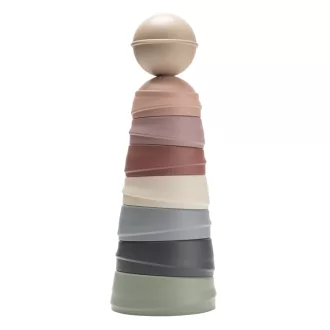 Bibs Wobbly Tower Pastel Rainbow 9 részes pasztell ingó torony építőjáték