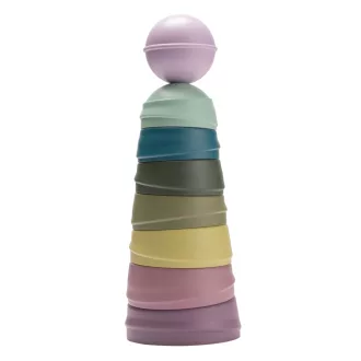 Bibs Wobbly Tower Bright Rainbow 9 részes szivárvány ingó torony építőjáték
