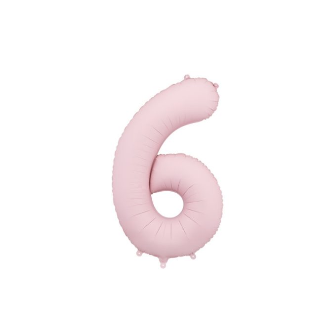 6-os számú fólia lufi, 86 cm, világos rózsaszín - PartyDeco
