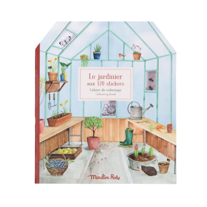Moulin Roty - Kiskertem - A kertész - Matricázó és színező album - 20 oldalas