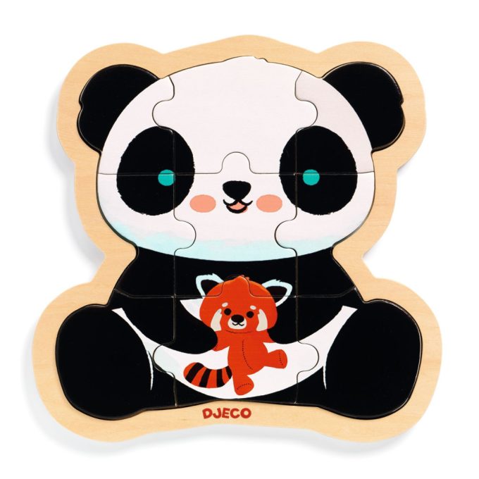 Djeco Fa puzzle - Panda 9 db-os