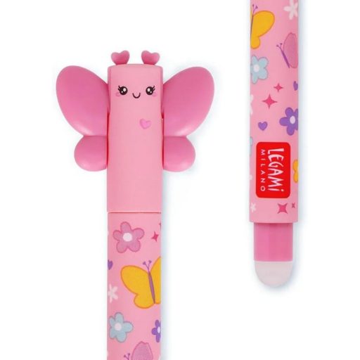 Legami Zselés toll, radírozható, pillangó, pink tintával