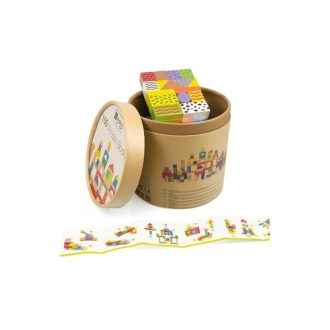 Andreu Toys Fa építőkocka színes 100 db-os