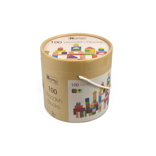 Andreu Toys Fa építőkocka színes 100 db-os
