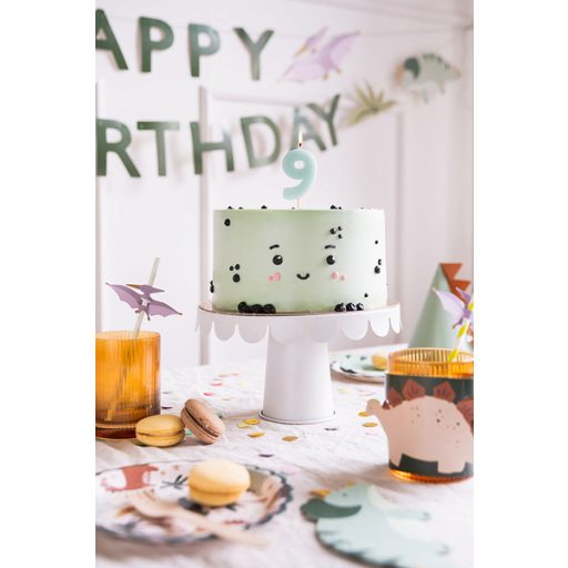 Party Deco Születésnapi szám gyertya 9 - 5,5 cm - világos kék