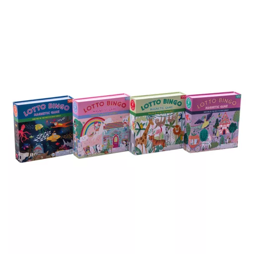 Floss and Rock Magnetic Lotto Bingo Rainbow Fairy szivárvány tündér mágneses lottó és bingó úti társasjáték, 17x17x4,3 cm