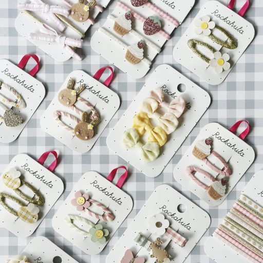 Csíkos nyuszis hajcsatok (2db) - Rockahula Kids