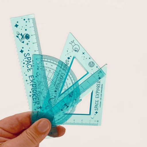 Legami vonalzókészlet, 4 részes, műanyag, hajlítható, türkiz, Space