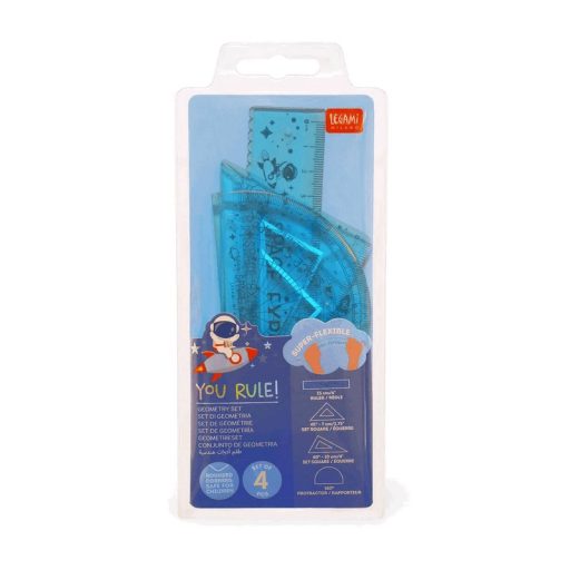 Legami vonalzókészlet, 4 részes, műanyag, hajlítható, türkiz, Space