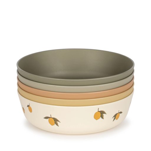 Konges Sløjd 5 db-os mély tál készlet - Citrom mintás mix
