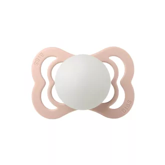 Bibs Supreme Symmetrical Latex Blush Night Glow sötétben világító natúr kaucsuk cumi 0-6 hó