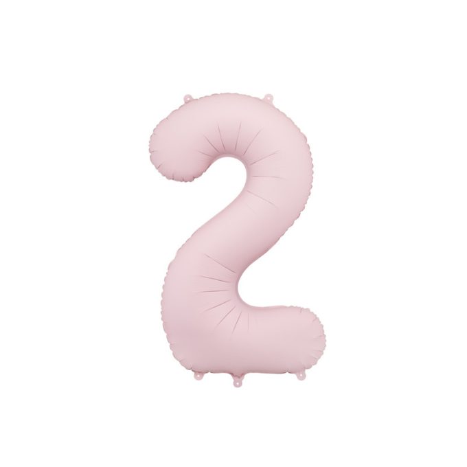 2-es számú fólia lufi, 86 cm, világos rózsaszín - PartyDeco