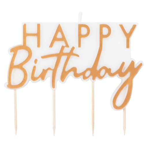 Ginger Ray Arany és fehér boldog születésnapot gyertya