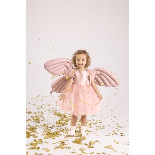 Party Deco Fóliás léggömb pillangószárnyak, matt rózsaszín