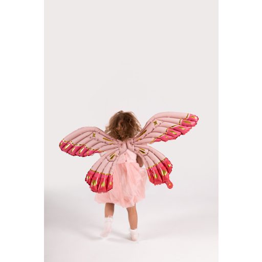 Party Deco Fóliás léggömb pillangószárnyak, matt rózsaszín