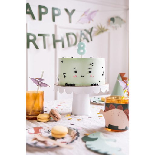 Party Deco Születésnapi szám gyertya 8 - 5,5 cm - világos kék