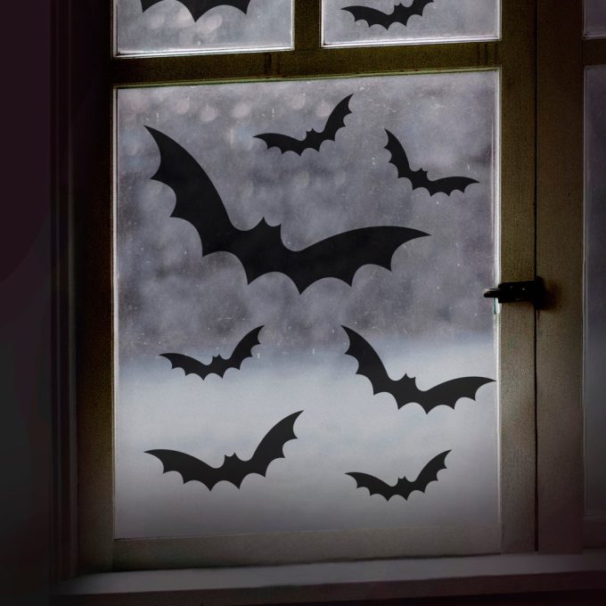 Fekete denevér Halloween ablakmatricák