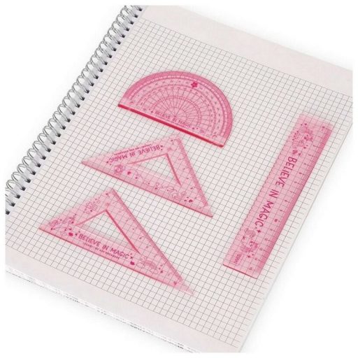 Legami vonalzókészlet, 4 részes, műanyag, hajlítható, rózsaszín, unikornis