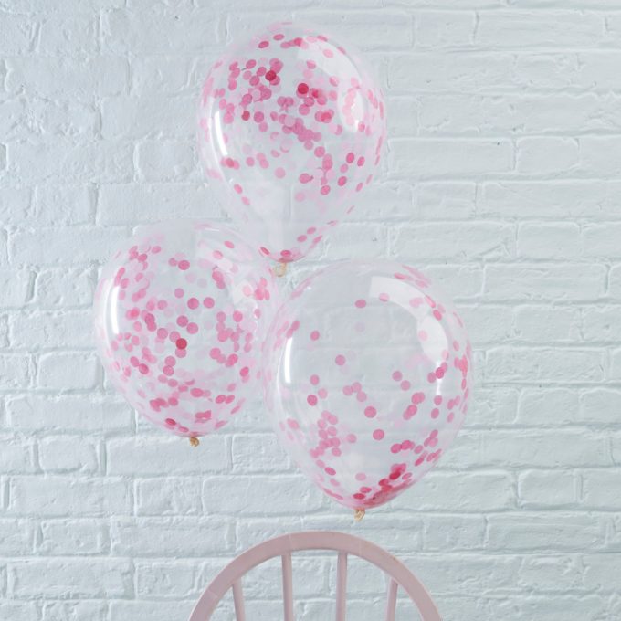 Rózsaszín konfetti léggömbök