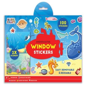   Grafix Moxy újrahasználható 100 db-os ablakmatrica 2 db háttérrel, Óceán