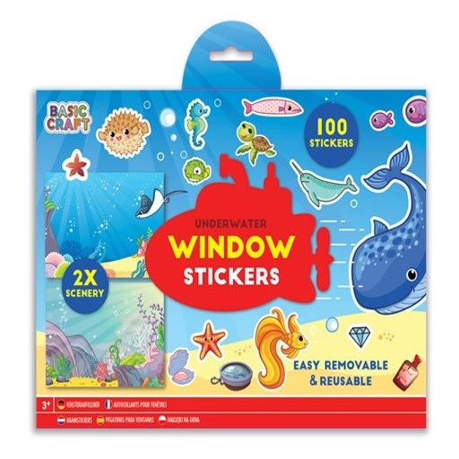 Grafix Moxy újrahasználható 100 db-os ablakmatrica 2 db háttérrel, Óceán