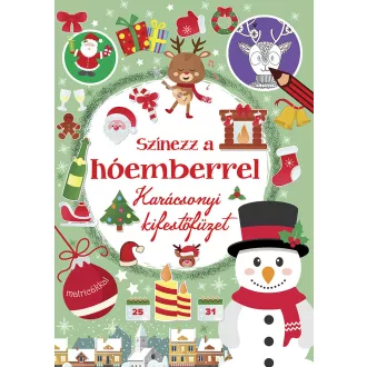 Napraforgó Kifestő Színezz a Hóemberrel téli karácsonyi színező matricákkal 23x32 cm
