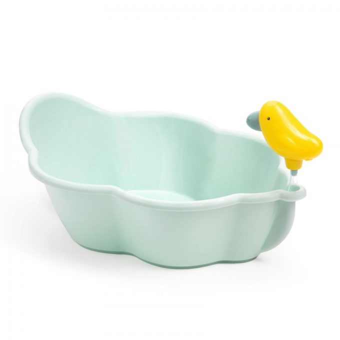 Djeco Pomea Fürdőkád játékbabáknak - Kék, sárga madárral