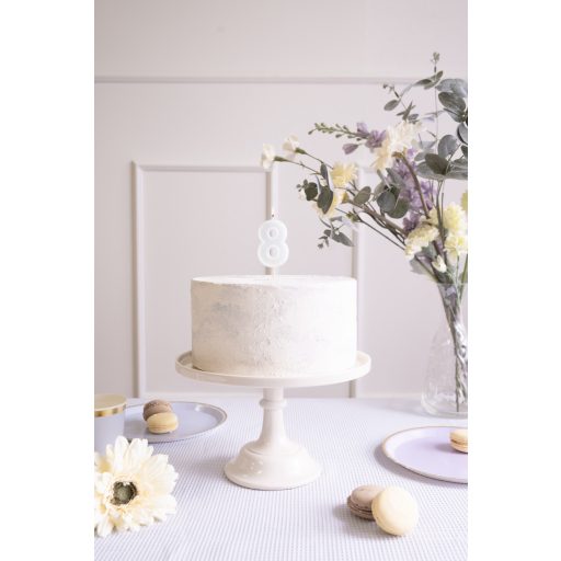 Party Deco Születésnapi gyertya, 8-as számú, világos menta, 6 cm