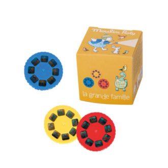   Moulin Roty Diavetítő lámpák - 3 db lemez dobozban mesevetítőbe - A nagy család