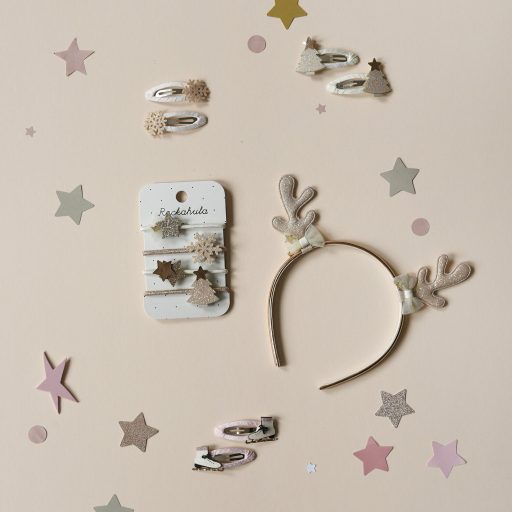 Rockahula Kids Arany karácsonyfa hajgumik 4 db