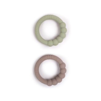   Filibabba - Szilikon rágóka - melegszürke és olajzöld 2db