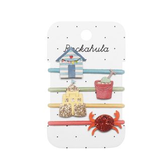   Rockahula Kids Strand móka hajgumik 4 db (kunyhó, homokvár, vödör, rák)