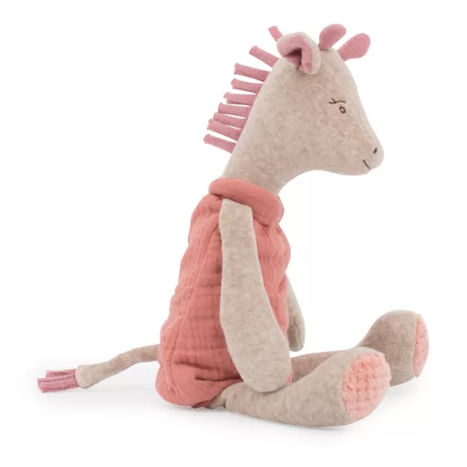 Moulin Roty A majomkenyérfa alatt Hibiszkusz csörgős zsiráf baba plüss 28 cm