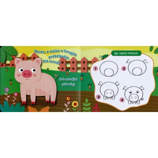 Napraforgó Mágnestábla - Rajzolj mókás tanyasi állatokat