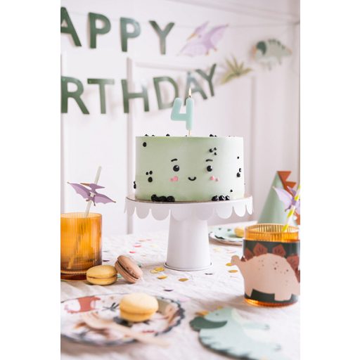 Party Deco Születésnapi szám gyertya 4 - 5,5 cm - világos kék