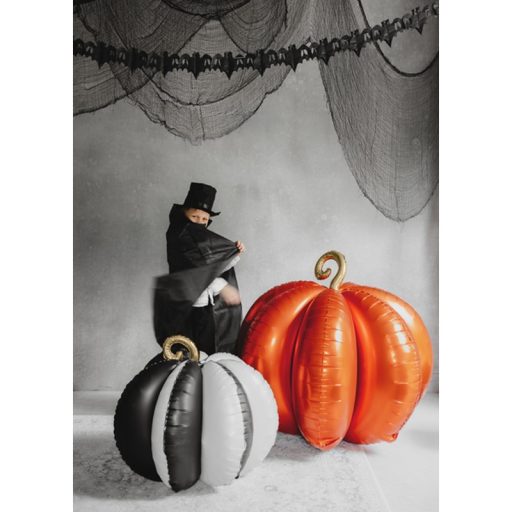 PartyDeco Fólia lufi, álló, 3D Tök, fekete és krém