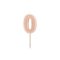 Party Deco Születésnapi gyertya, 0 számú, pasztell világos rózsaszín, 6 cm