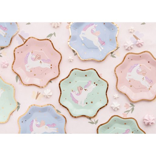 Party Deco Unikornis papír tányérok